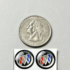 2x LOGO BUICK 14mm Key FOB Sticker Emblem Aftermarket Resin Decal Replacement