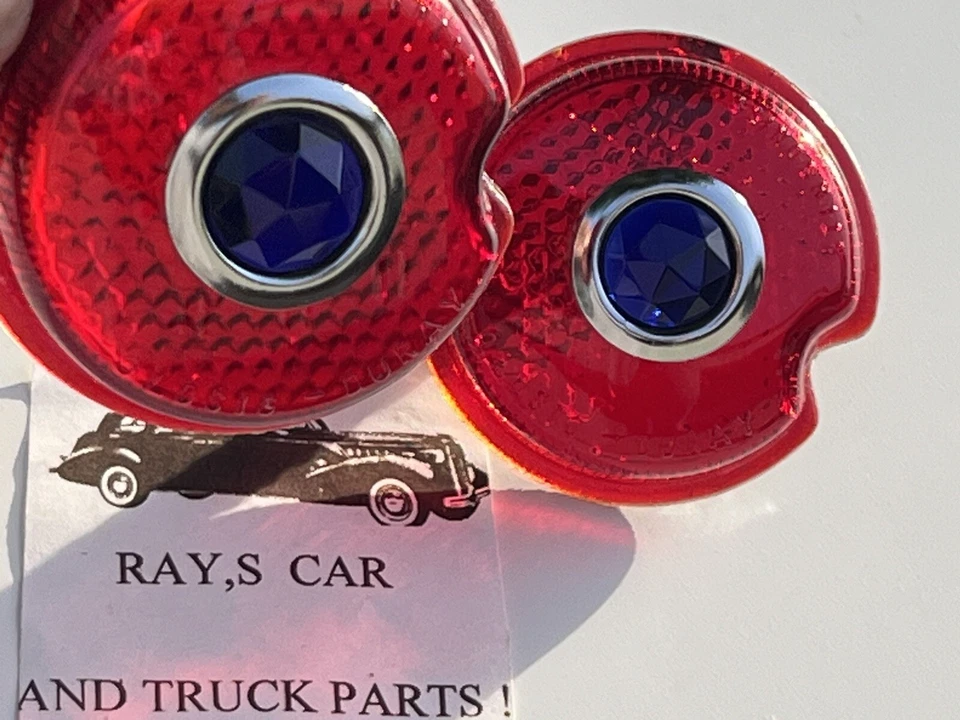 ¡NUEVO PAR DE LENTES DE PUNTO AZUL DE REPUESTO PARA EL OLDSMOBILE 1937 1938! Foto 2 de 4