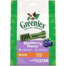 GREENIES Petite Natural Dog Dental Chews Blueberry Flavor 20 Count 12 oz