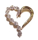 10k yellow gold .10ct I2 I diamond cluster heart pendant charm slide 1.0g estate — photo 2