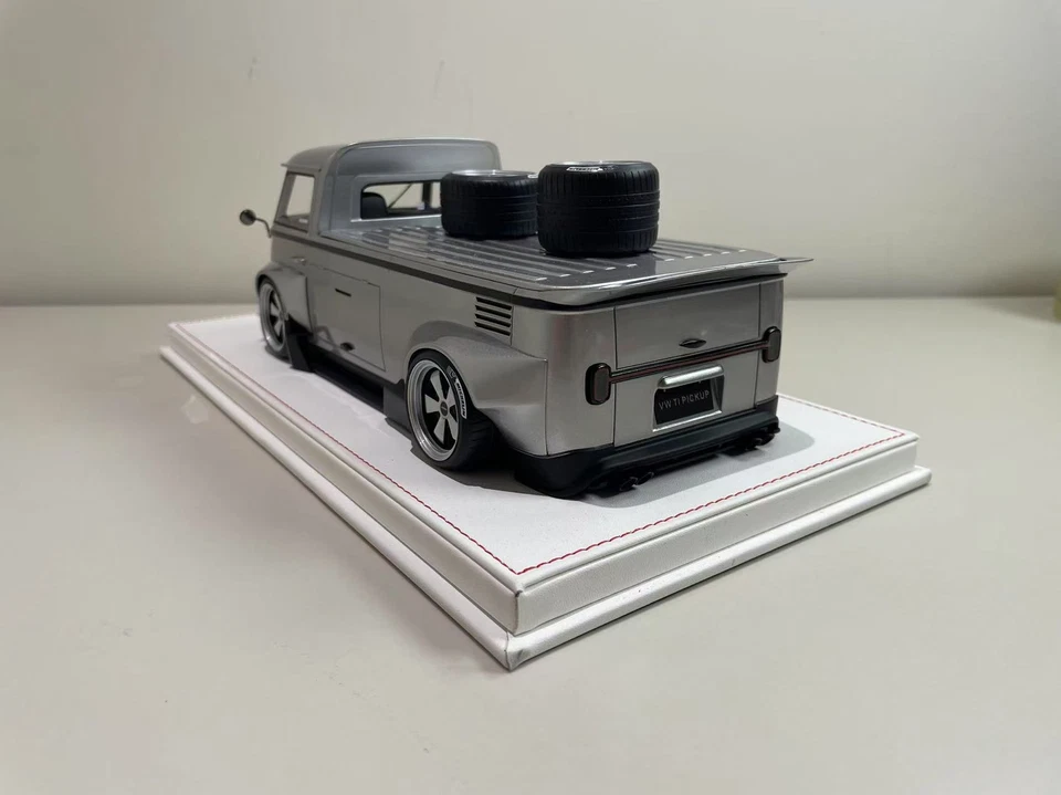 CRL 1:18 VW T1 pick up Silber Harz nicht öffnebar seltenes Automodell - Bild 2 von 4