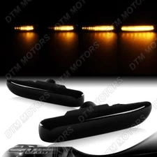 For 98-06 BMW 325i 330i 330ci E46 Smoked Sequential Amber LED Side Marker Lights