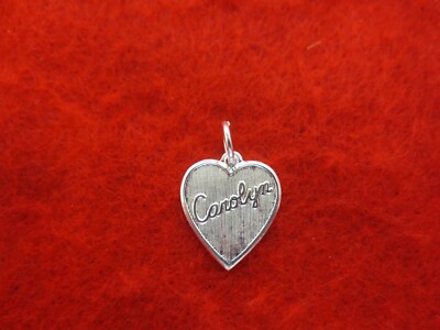 STERLING SILVER PLATED  HEART SHAPED BRUSHED CHERYL  NAME CHARM PENDANT