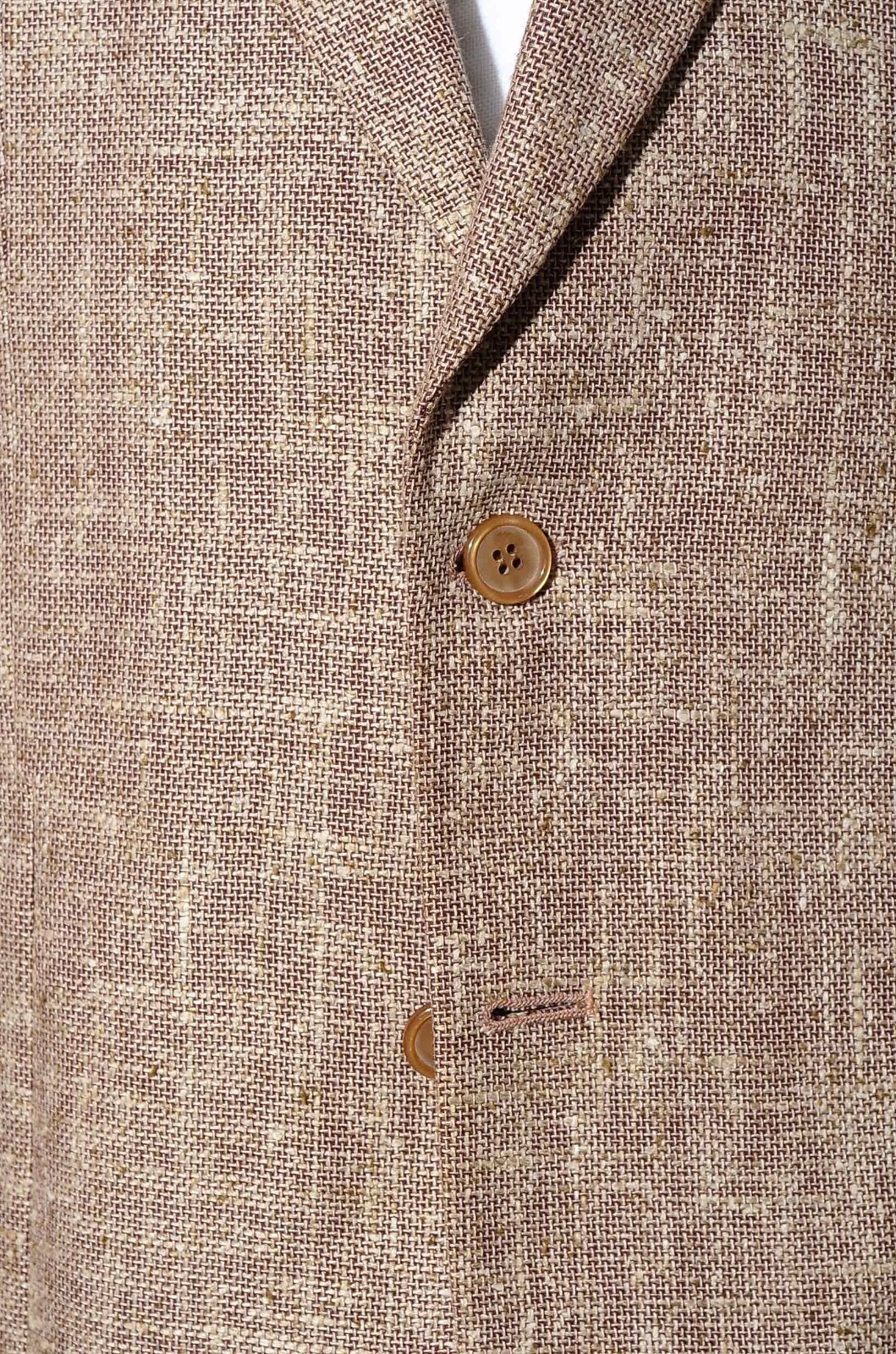 40R Vintage Brown Speckled Silk Linen 2Button Patch Pockets Sport Coat