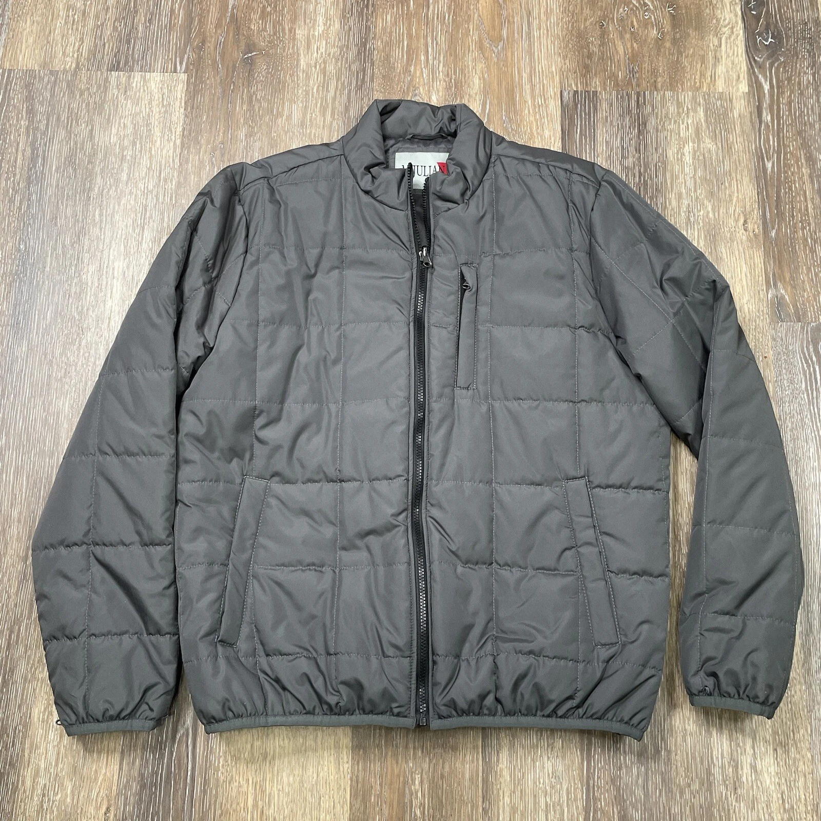 Wilsons M Julian X Puffer Jacket Men's XL Gray Quilted Coat Full Zip
