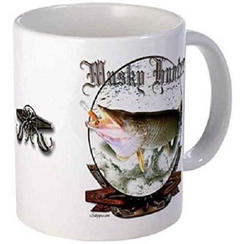 11oz mug Musky Hunter Fisherman Ceramic Coffee Cup Gift