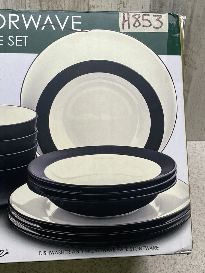 Noritake Colorwave Curve 12-Piece Dinnerware Set in Graphite New Foto 3 de 4