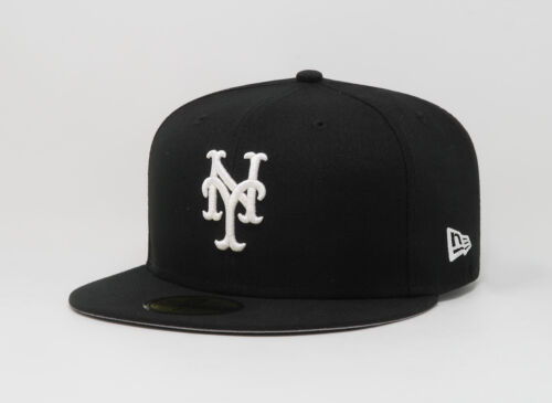 New Era 59Fifty Men's Cap MLB Basic New York Mets Black White Fitted Hat Size 7