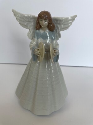 Lladro Angelic Cymbalist Tree Topper NIB 05876 Signed Marked instrument women 