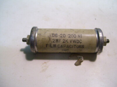 FCI FILM CAPACITOR INC D6-10-250 NI POLYSTYRENE .25UF 2KVDC  P3687