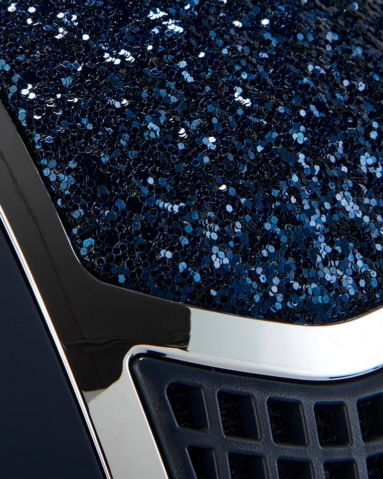 Equestro Reithelm Eclipse mit Strasssteinen und breitem Visier navy-silver - Bild 4 von 4