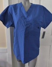 Wear For Care Royal Blue Unisex Nursing Scrub Top Size S NWT