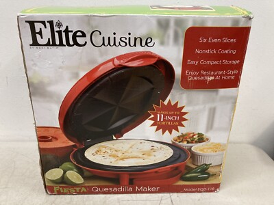 Elite Cuisine by Maxi-Matic Fiesta Quesadilla Maker Model EQD-118 BRAND NEW