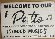 Welcome To Our Patio Vintage Metal Tin Signs-8x12