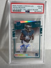 2020 PANINI clearly donruss HOLO SILVER /10 JALEN REAGOR AUTO RC PSA 9 EAGLES
