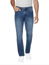 Buffalo David Bitton Mens Straight Stretch Repreve Blue 5-Pocket Jeans 36x34