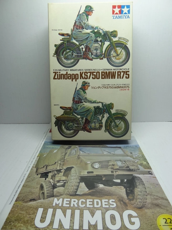 TAMIYA 1/35 GERMAN ZUNDAPP KS 750 BMW R75 + PANZER GRENADIERS + 1 RIVISTA WWII - Immagine 2 di 4