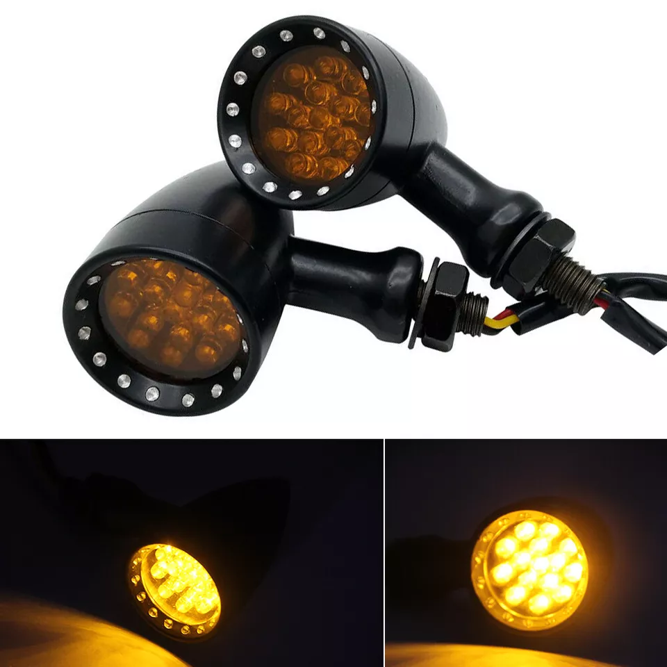 Motorcycle Bullet LED Turn Signal Light Brake Running Lamp For Harley Davidson - Image 4 of 4