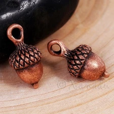 Acorn Charms 18mm - Antiqued Copper Autumn Pendants C5470 - 5, 10 or 20PCs