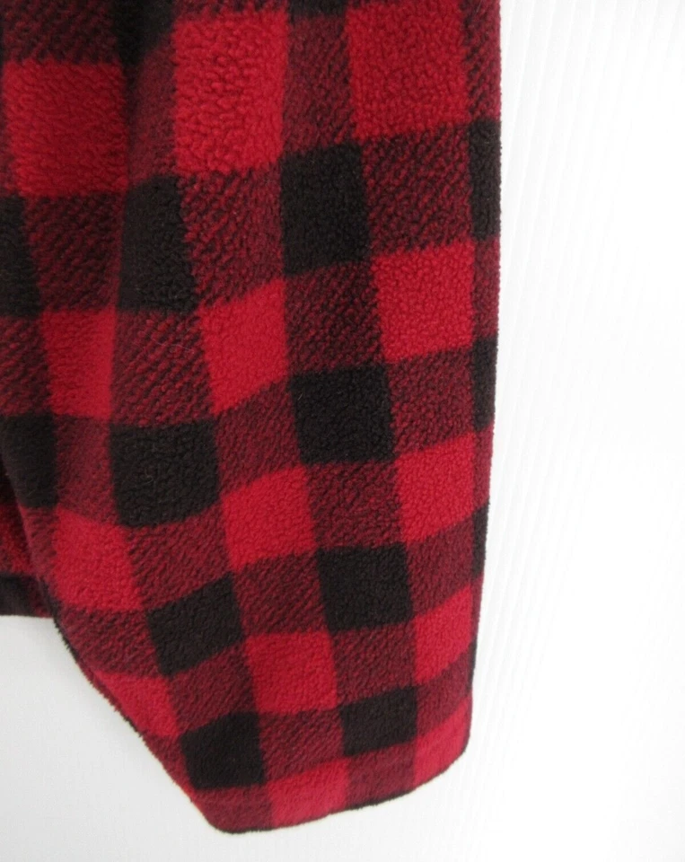 Woolrich Jacket Men XL Red Black Fleece Windbreaker Buffalo Plaid Hunting Zip Up - Image 3 of 4
