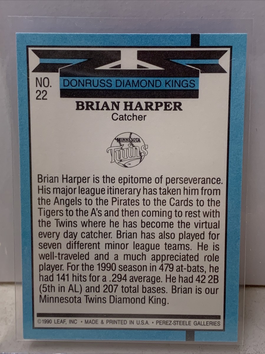 1991 Donruss #22 Brian Harper Diamond Kings ERROR Card, No