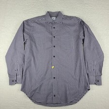 David Donahue Dress Shirt Mens Large Multi Color Plaid Cotton Button Up
