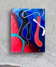 Modern  Art Acrylic Painting 16 in x 20 in ready to hang stretched canvas