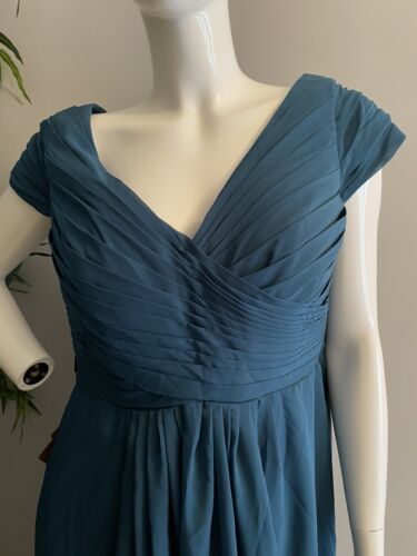 NWT Light in the box blue short sleeve long lined formal dress Ladies 16 - Picture 3 of 13