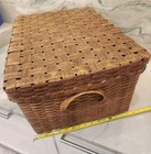 Beautiful 1800s PRIMITIVE Splint Storage Basket Orig Wood Runners - NO RESERVE! — photo 1