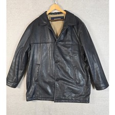 Dockers Cow Leather Jacket Mens XL Black Car ...