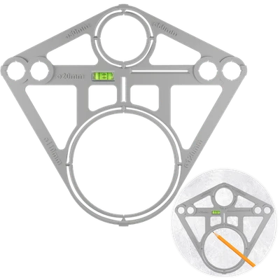 NELIPS NEU Geberit Fliesenlochschablone WC Libelle 180mm 230mm Lochmarker Plastik