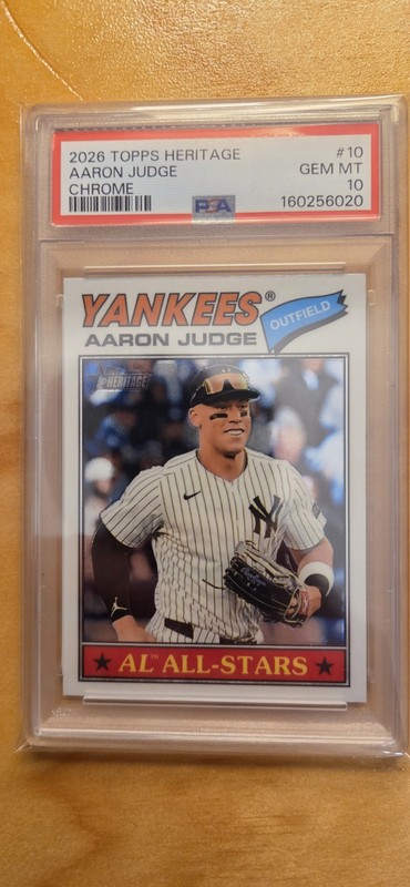 AARON JUDGE 2026 Topps Heritage Chrome #10 PSA 10 GEM MINT Pop 1