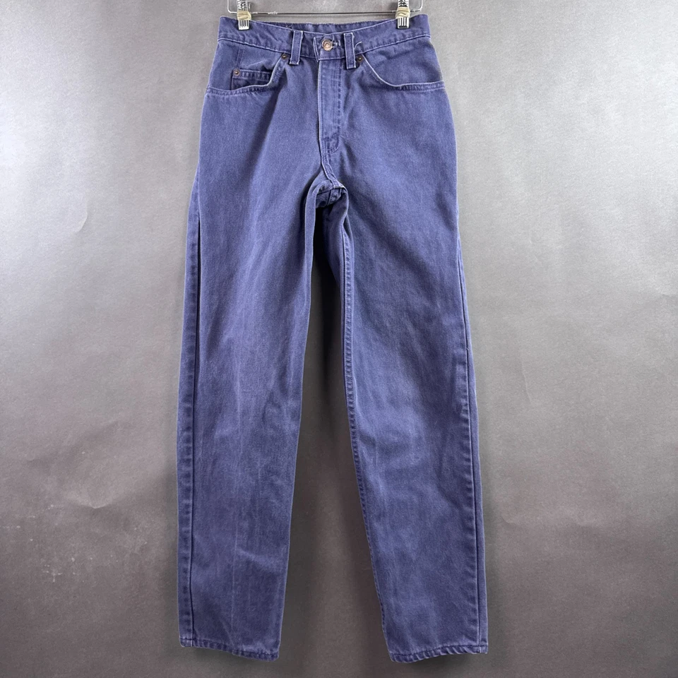 Vintage Levis Jeans Mens 26x30 Purple 90s Orange Tab 560 Student Made USA Loose - Image 2 of 4