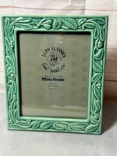 De Loui Michel Green Ceramic Photo Frame Made In Korea Vintage 