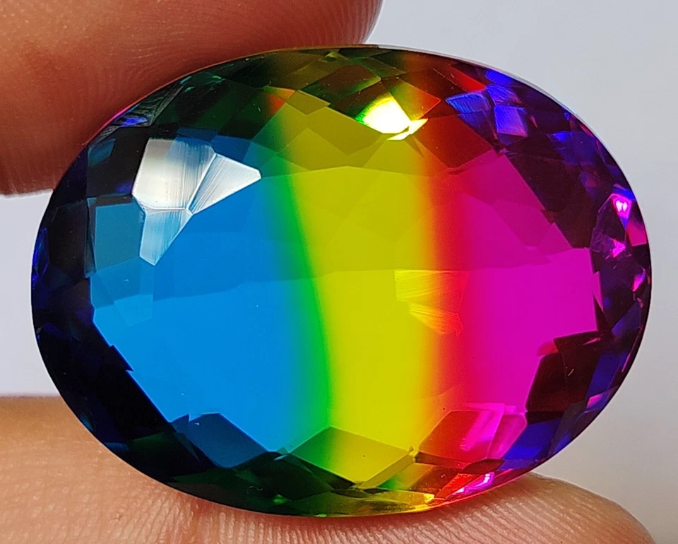 Piedras preciosas sueltas multicolores corte ovalado turmalina grande 74,15 quilates regalo para mujer Foto 3 de 4