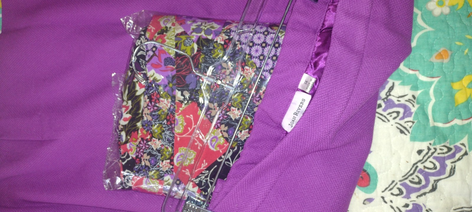 JOAN RIVERS Patchwork Print Jacket 2X EUC Open Fr… - image 10