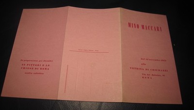 1953 Mino Maccari Invito mostra  Vetrina Di Chiurazzi, Via del Babuino Roma