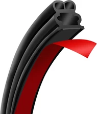 52.5Ft Car Door Seal Strip Car Weather Stripping Double Layer Shape Self Adhesiv