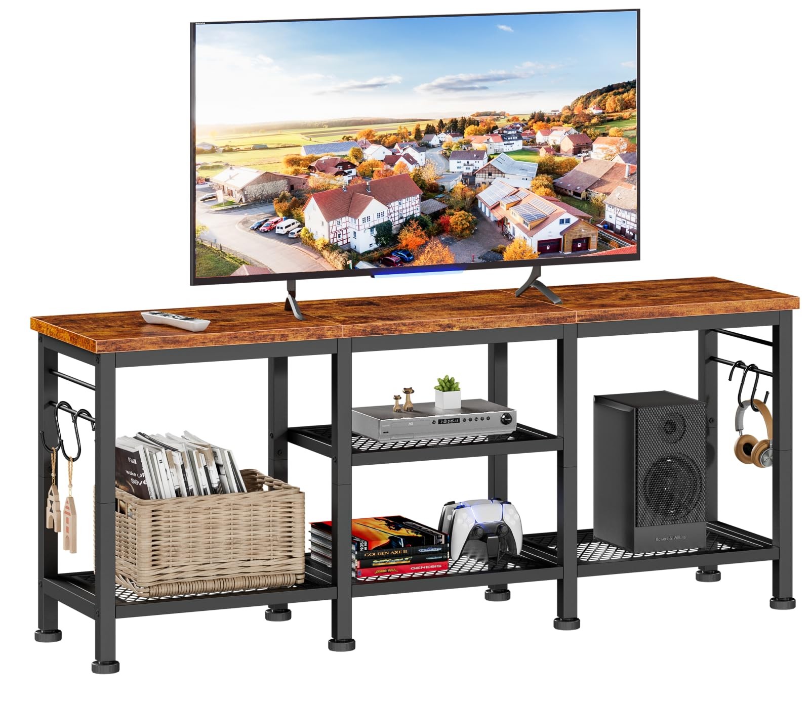 For Tvs Up To 55 Inch, Entertainment Center With Open Storag