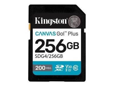 Kingston Sdxc Canvas Go Plus Gen4/s C10 UHS-I U3 Extended SDG4/256GB