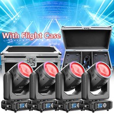 4PCS Moving Head Light W/Case 250W LED DMX Gobo W/ Rainbow Effect DJ Stage Light