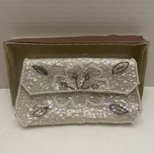Vintage La Regale Beaded Clutch Purse in Original Box Sequenced Hand Bag