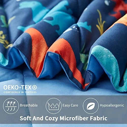 Kids Bedding Comforter Set for Boys, 5 Pieces Soft Lightweight Twin Dinosaur - Image 4 of 4