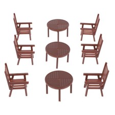 3 Sets Plastic Mini Table Chair Set Model For Playhouse Decoration