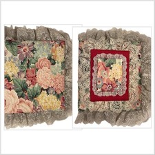 VTG 80s Lace Floral Fabric Padded Photo Album Cottage Core Journal Scrapbook
