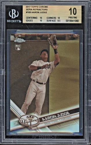 2017 Topps Chrome Sepia Refractor #169 Aaron Judge RC Rookie Pristine BGS 10