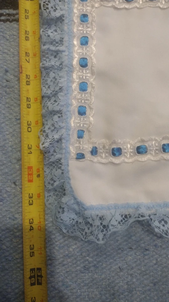 De Colección Cottagecore Arte Popular Manta Acolchada Bebé Cordero Volantes Encaje Edredón Lovey Foto 4 de 4