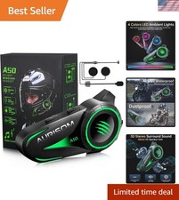 Motorcycle Helmet Bluetooth Headset Noice Cancellation, Wireless Helmet Speak...
