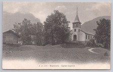 Postcard Antique Les Diablerets Eglise Anglaise English Church Jullien Geneve