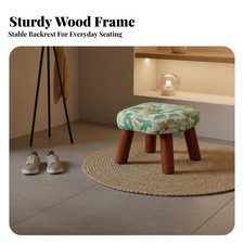 Upholstered Shoe-Changing Bench hardwood Wood Legs Entryway Seating for Living